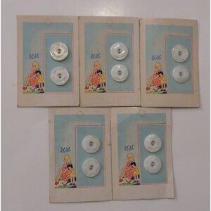 Vintage Buttons Lady Washington Mixed Lot of 5 Packs (White)